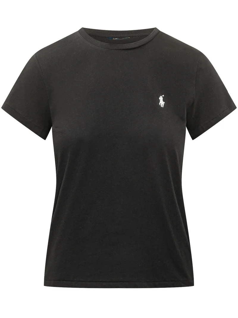 T-shirt Girocollo con Ricamo Logo
