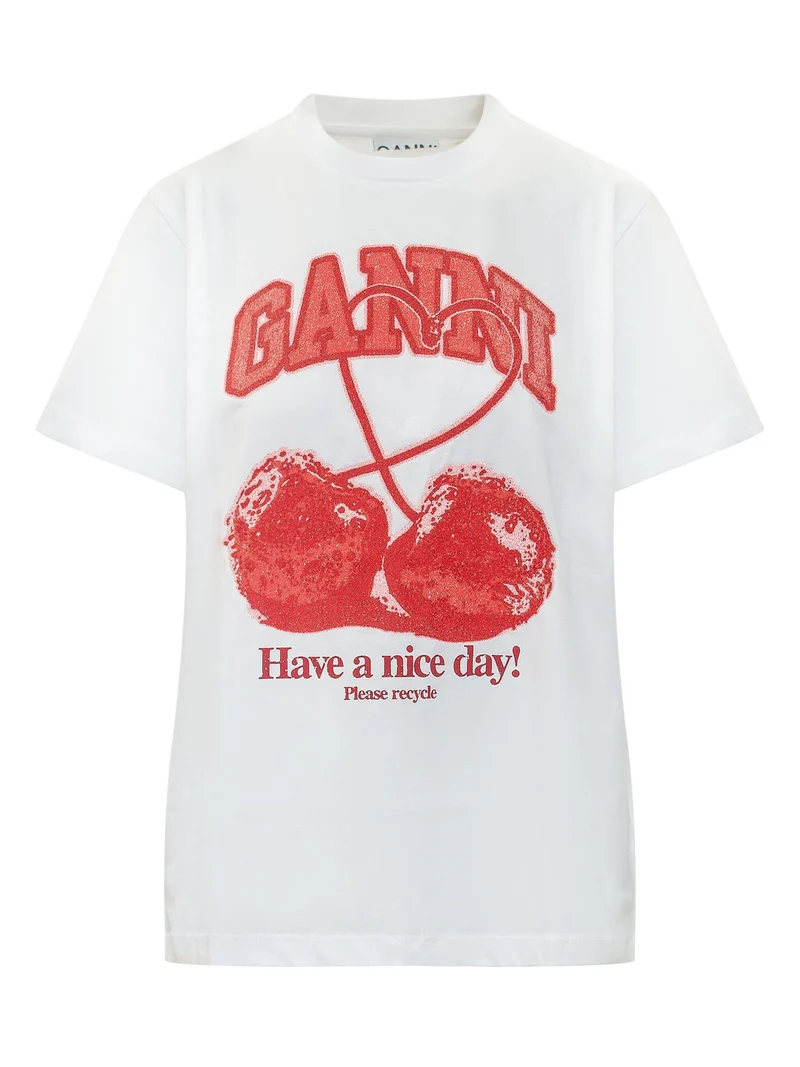 T-shirt con Stampa Ciliegie