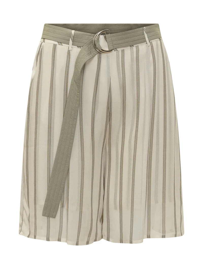 Shorts a Righe con Cintura