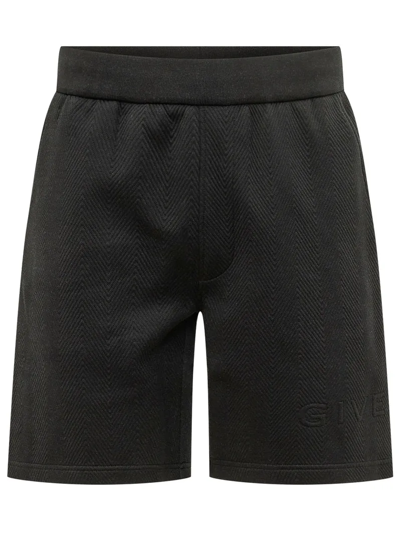 Shorts Quilted con Logo Tono su Tono