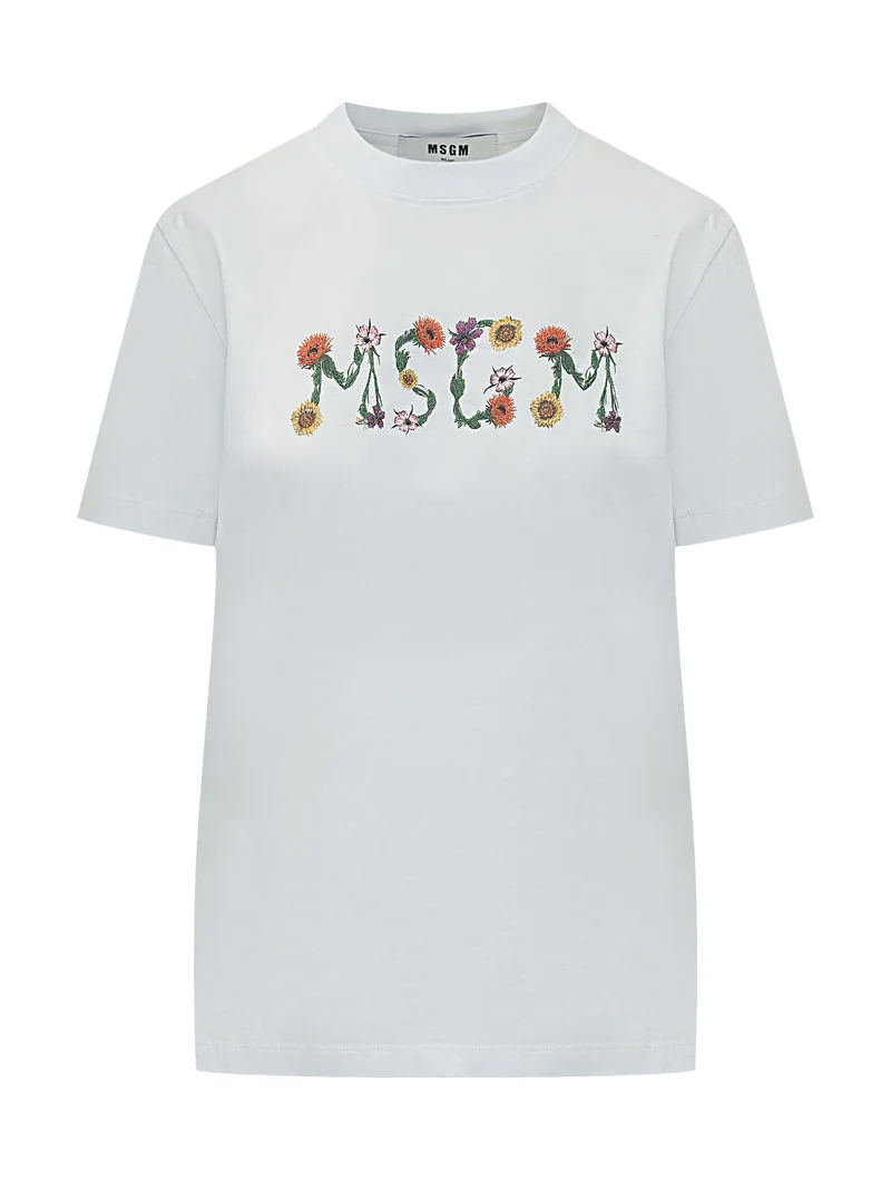 T-Shirt con Logo Floreale