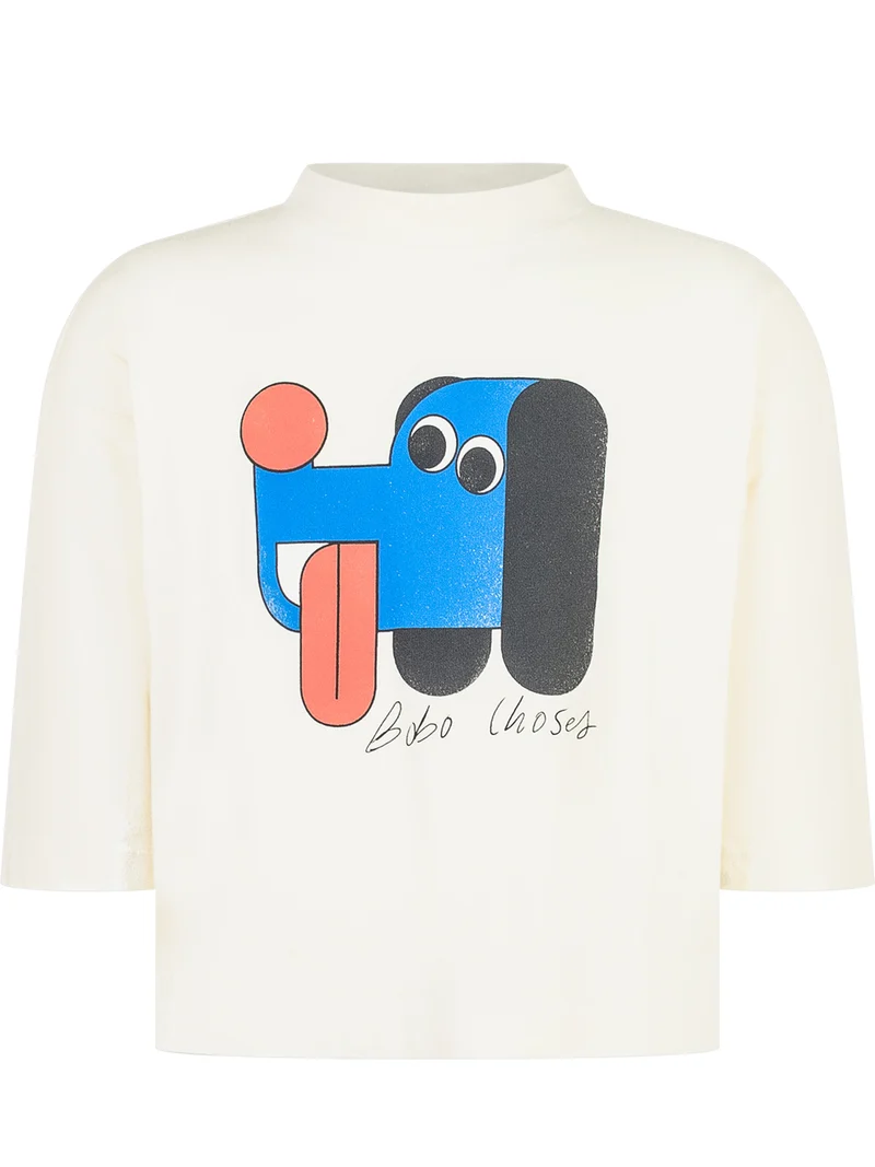 Bobo Choses T-Shirt Bianca con Stampa Cane