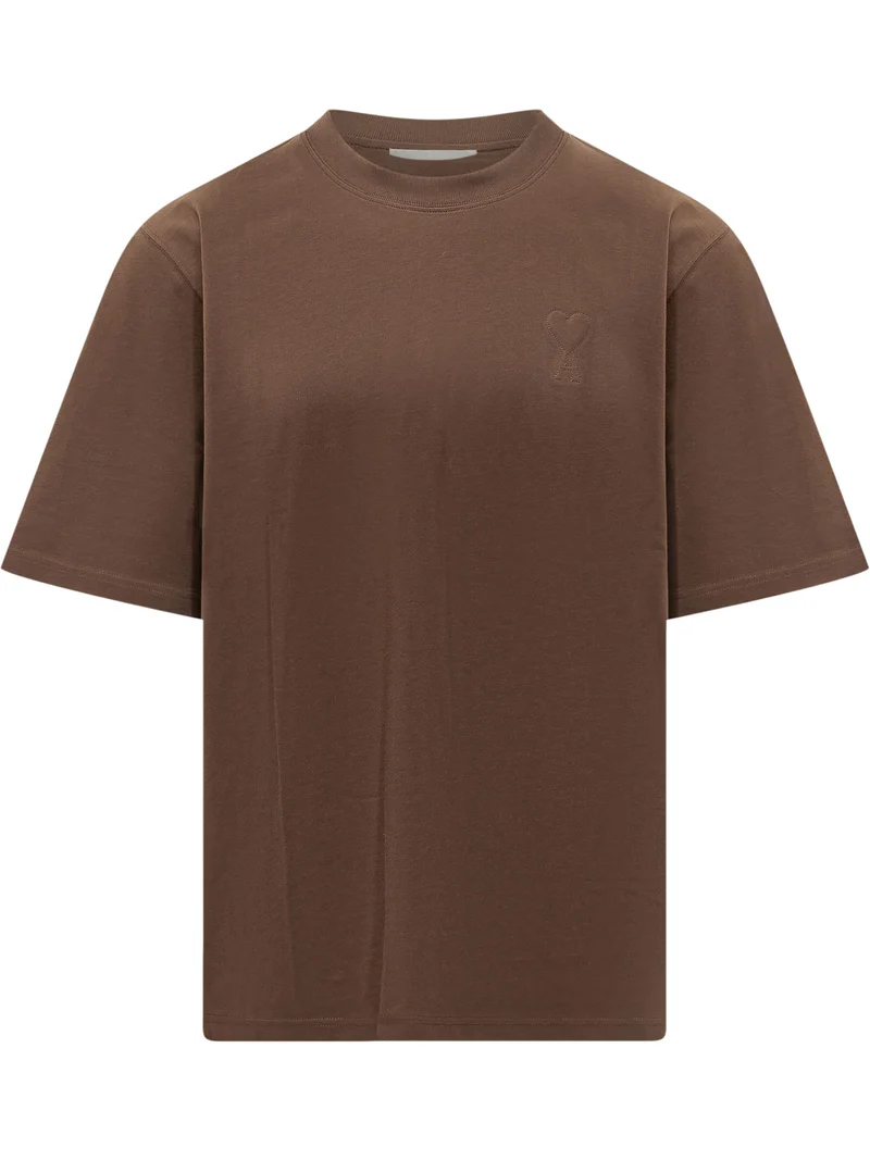 T-shirt Girocollo con Logo a Cuore