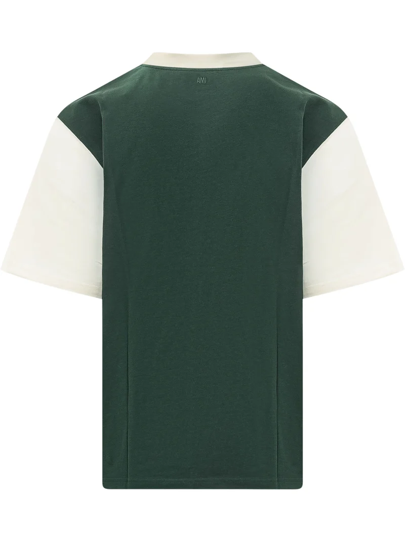 T-shirt con Scritta Applicata