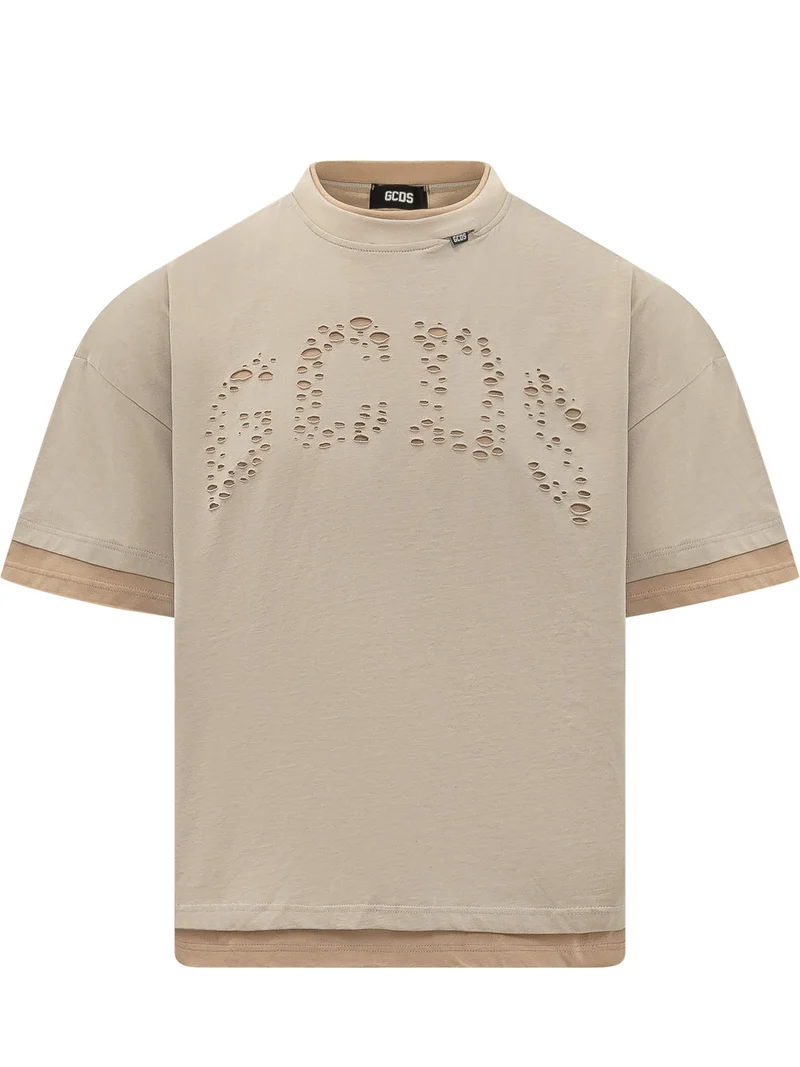 T-shirt con Logo Traforato