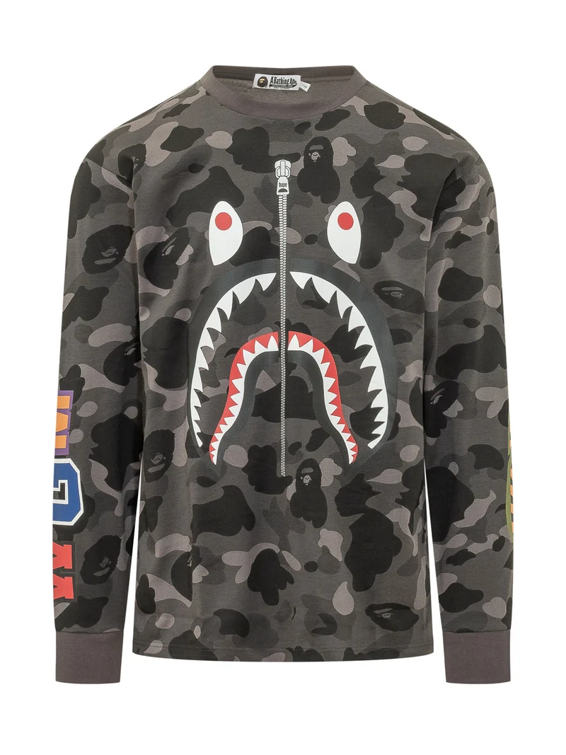 Felpa con Stampa Grafica e Motivo Camouflage