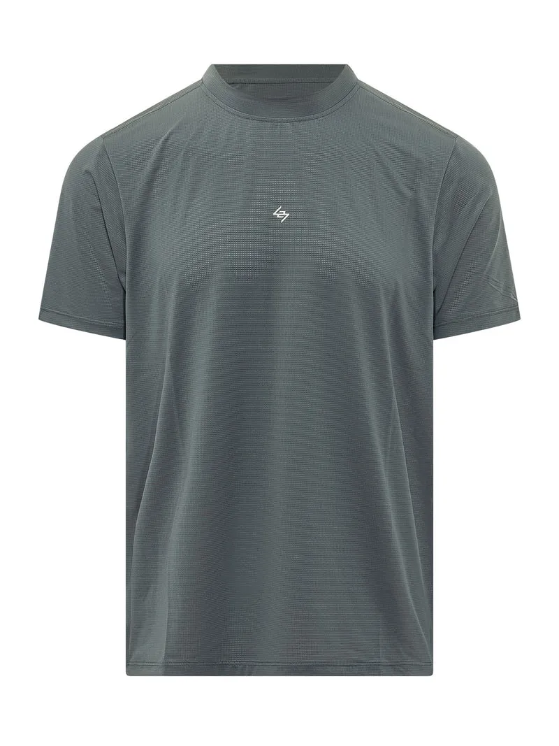 T-shirt in Mesh con Logo Centrale