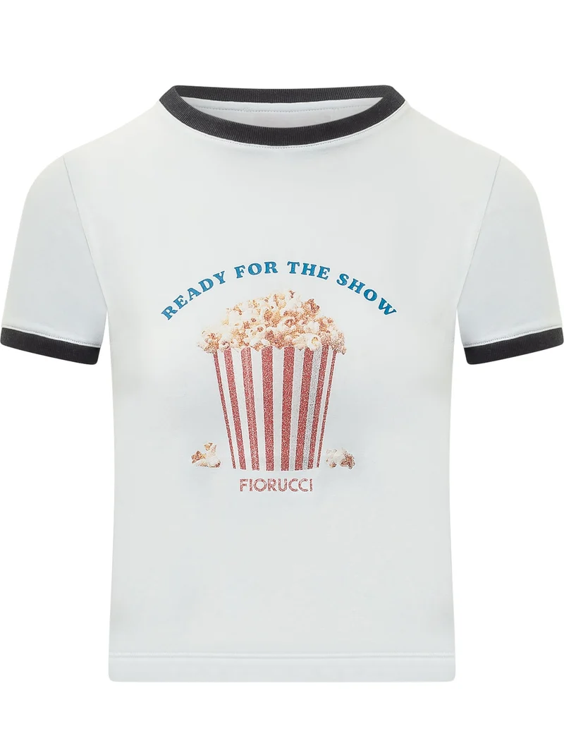 T-shirt con Stampa Popcorn