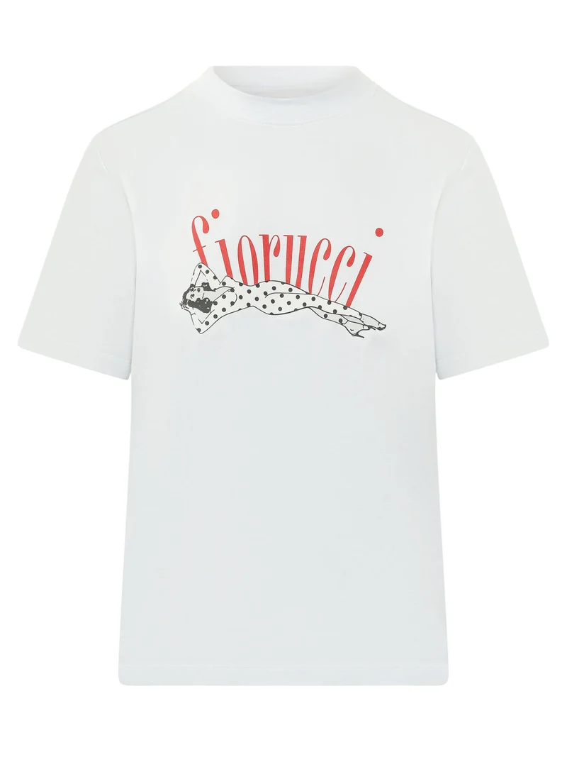 T-shirt con Stampa Pin Up a Pois