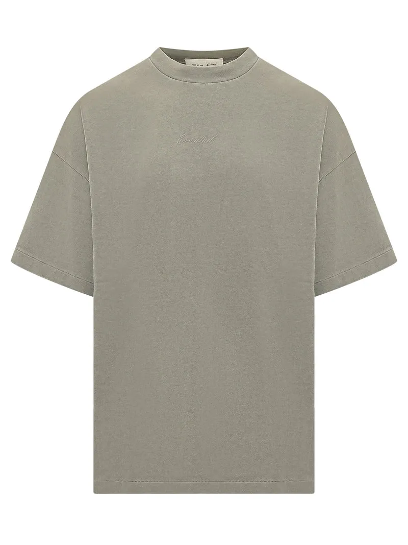 T-shirt con Logo Frontale Ricamato