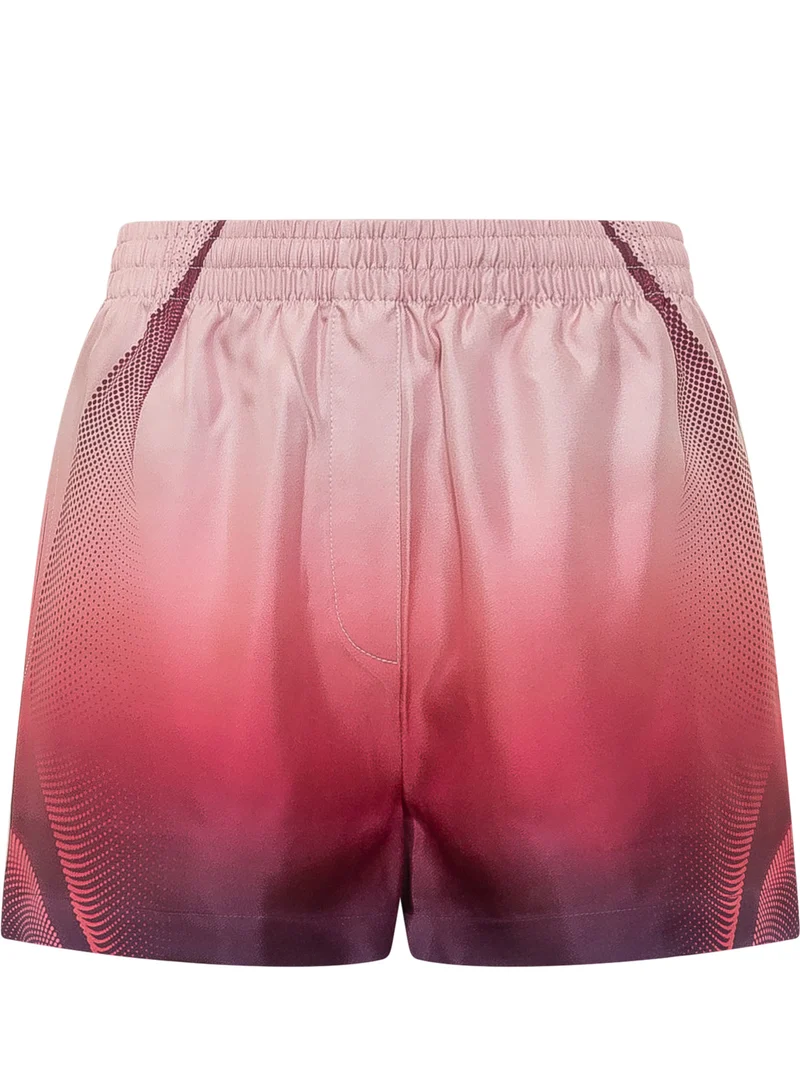 Shorts con Vita Elastica e Stampa Sfumata