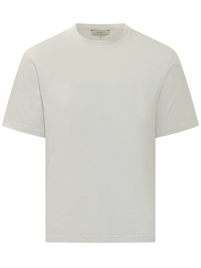 T-shirt Girocollo con Superficie Testurizzata