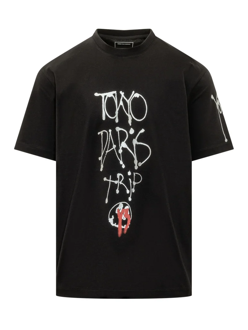 T-shirt con Stampa Lettering Verticale
