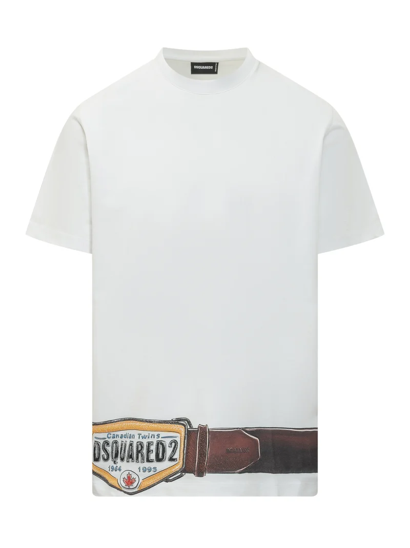T-shirt Loose Fit con Stampa Cintura