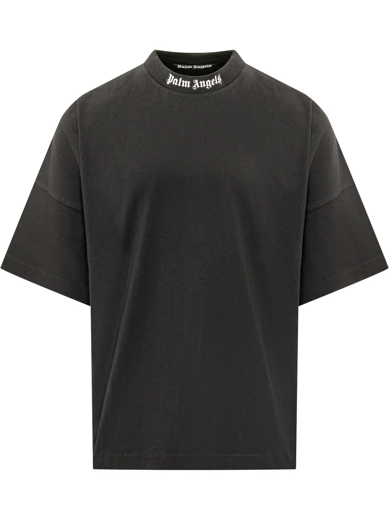 T-shirt Oversize con Logo sul Collo