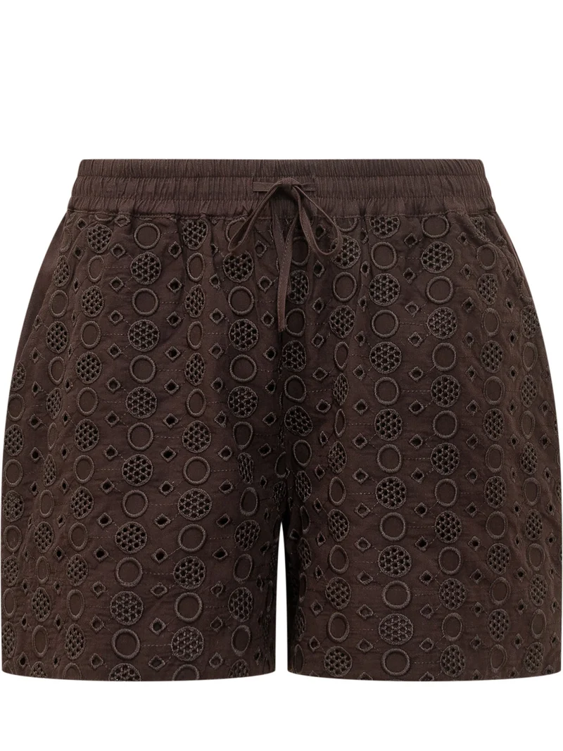 Pantaloni Corti con Ricamo Traforato