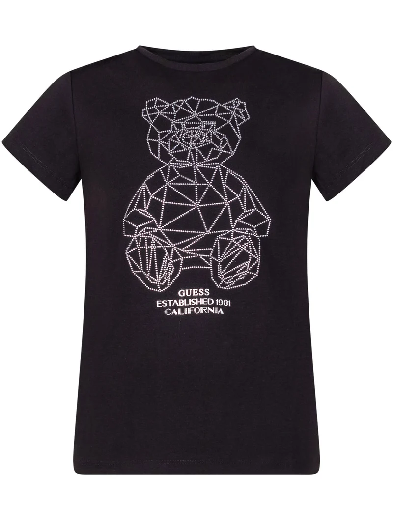 T-shirt con Stampa Orso Geometrico