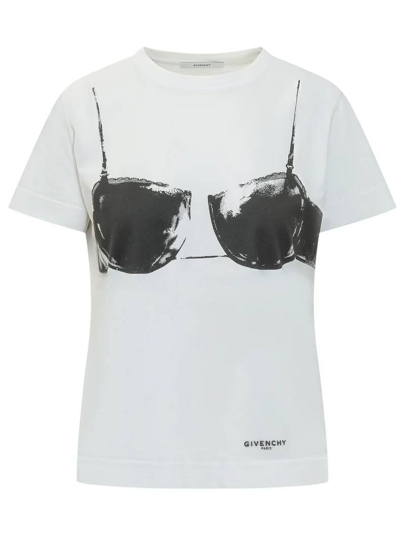 T-shirt Fitted con Stampa Frontale