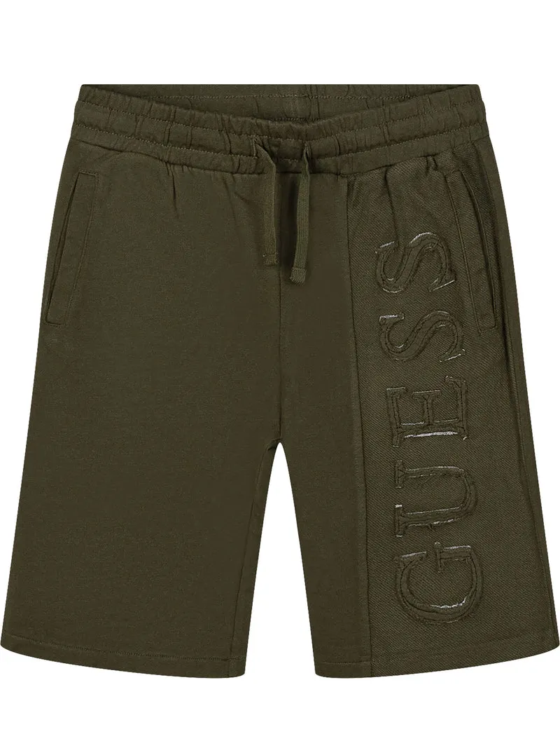 Shorts con Coulisse e Logo in Rilievo