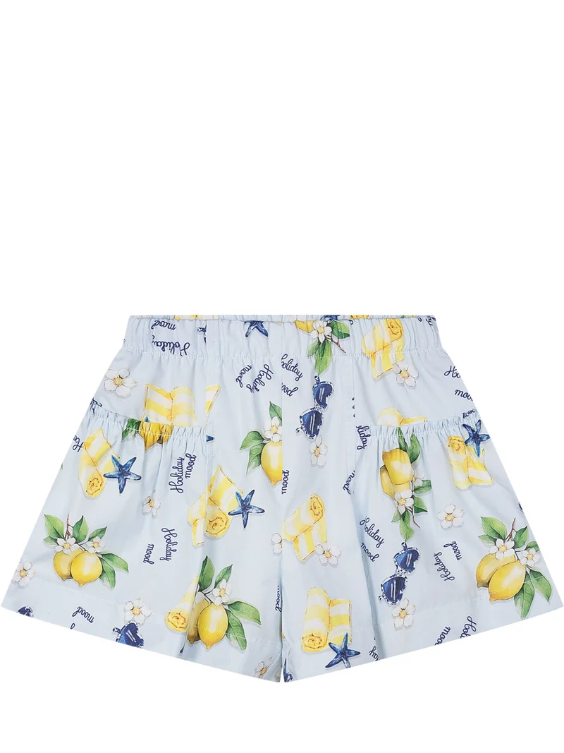 Shorts con Stampa Grafica All Over