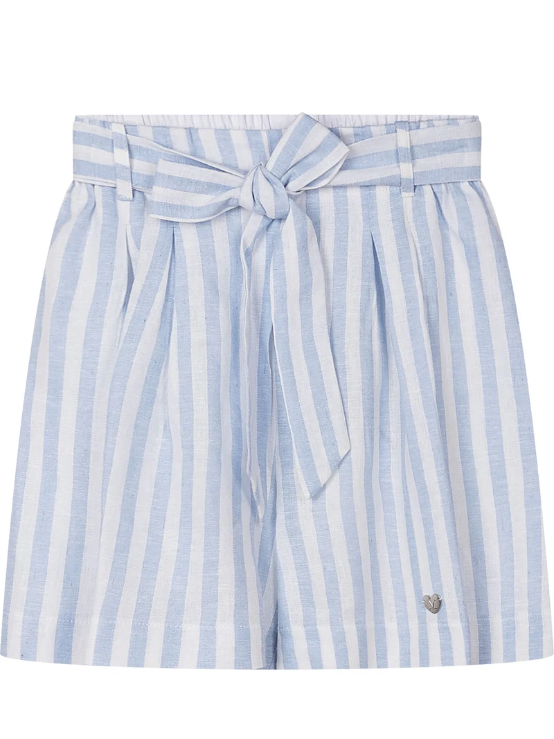 Shorts a Righe con Vita Elasticizzata