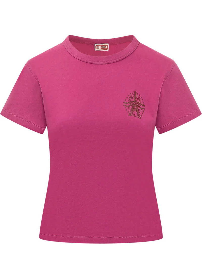 T-shirt Eiffel Tower a Girocollo