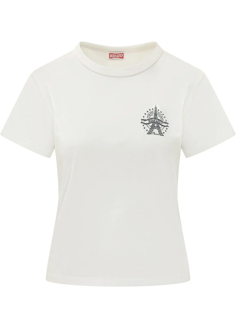 T-shirt Eiffel Tower con Grafica sul Petto
