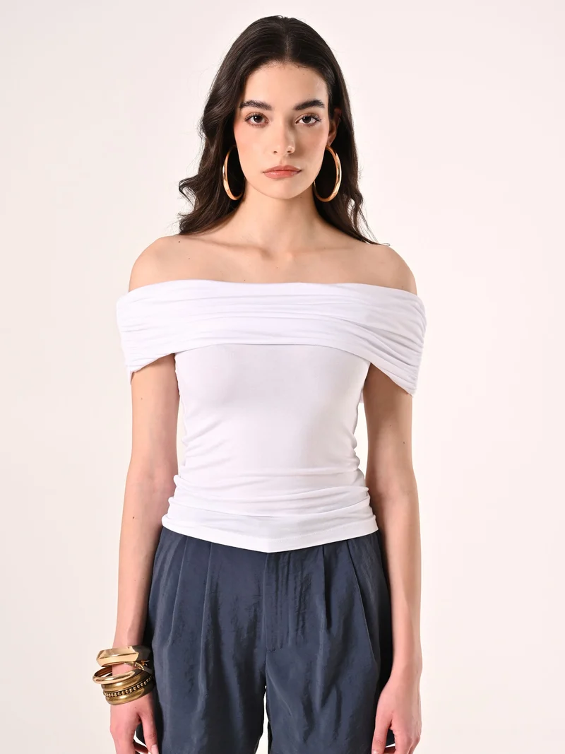Top off-the-Shoulders Bianco