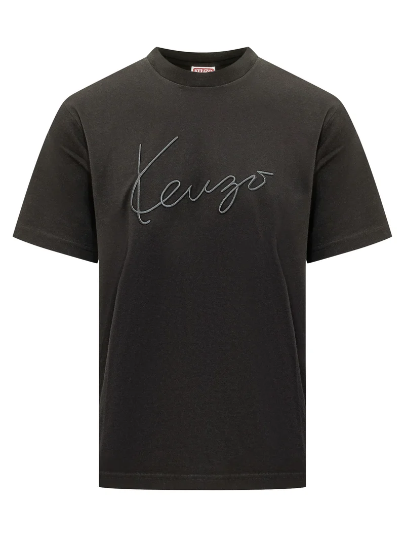 T-shirt Signature con Ricamo Corsivo