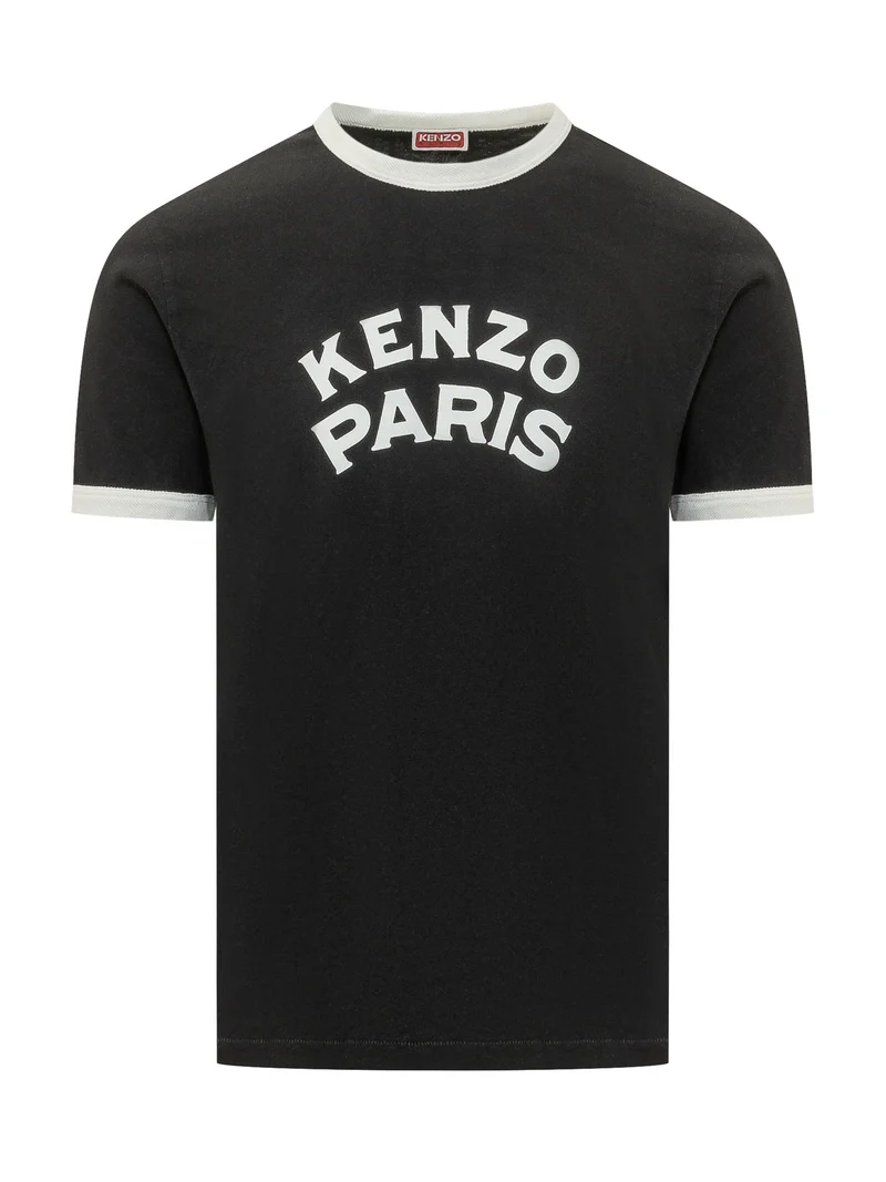 T-shirt Paris Emblem con Bordi a Contrasto