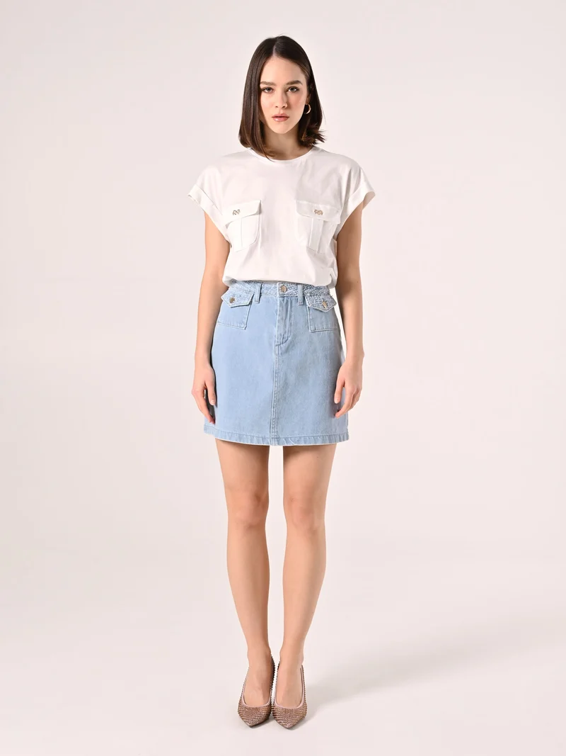 T-Shirt Bianca Utility Pockets