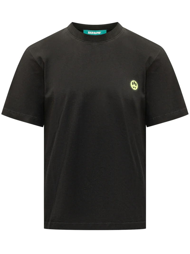 T-shirt Girocollo con Patch Ricamata