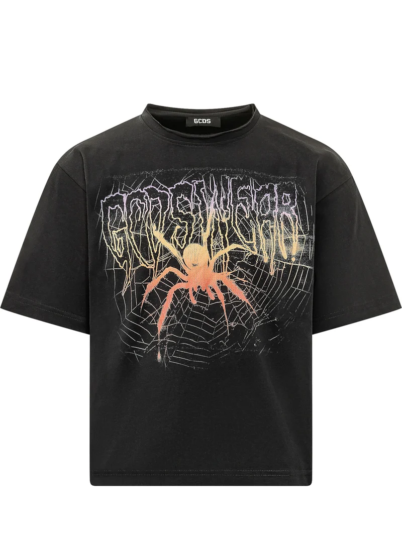 T-shirt Corta Gothic con Grafica Ragno