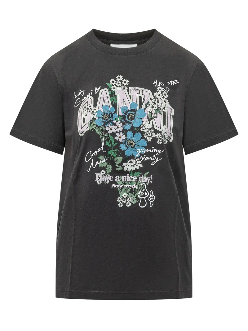 T-shirt con Stampa Floreale