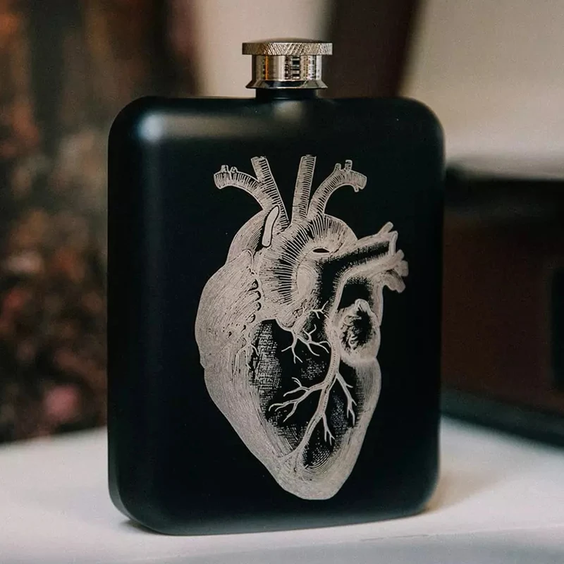 Per scopi medici - Fiaschetta per anca con illustrazione di un cuore anatomico