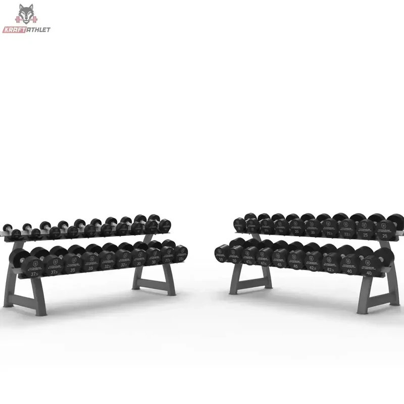 Pro PU Runde Kurzhantel-Set 2,5–50 kg + 2 Racks Titanium Strength