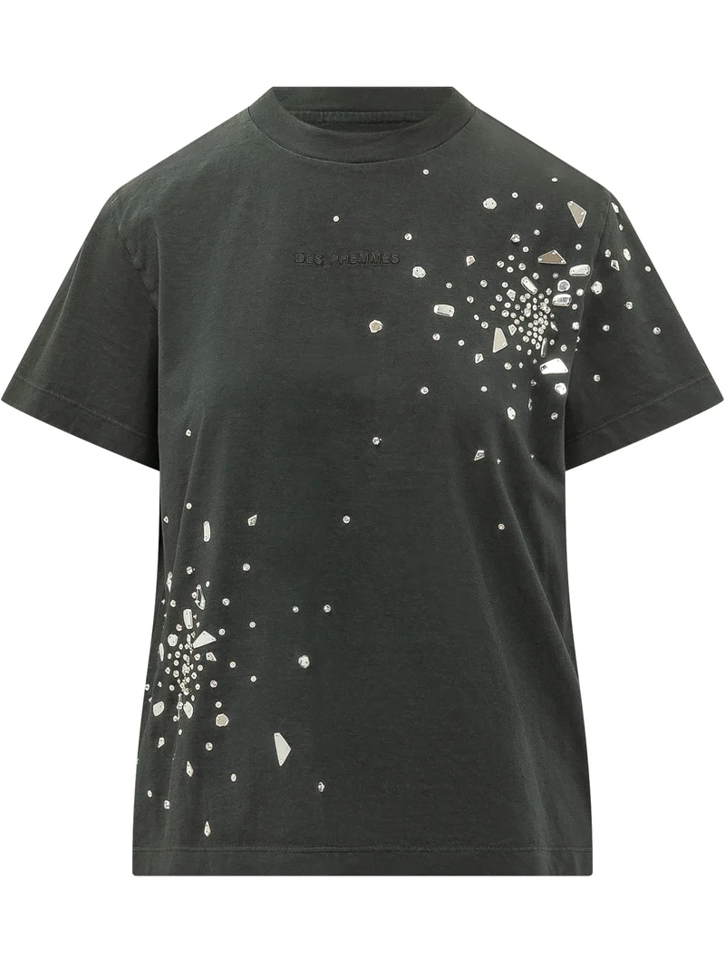 T-shirt con Decorazioni Gioiello