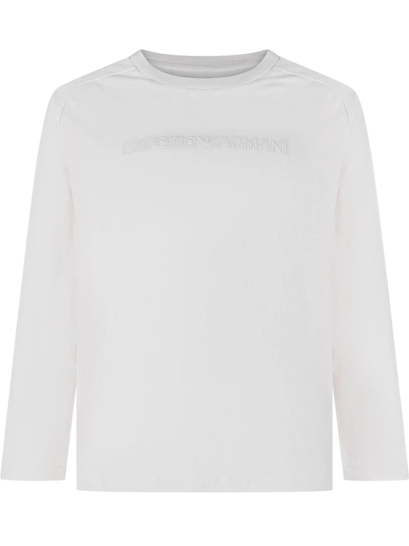 T-shirt a Maniche Lunghe con Lettering