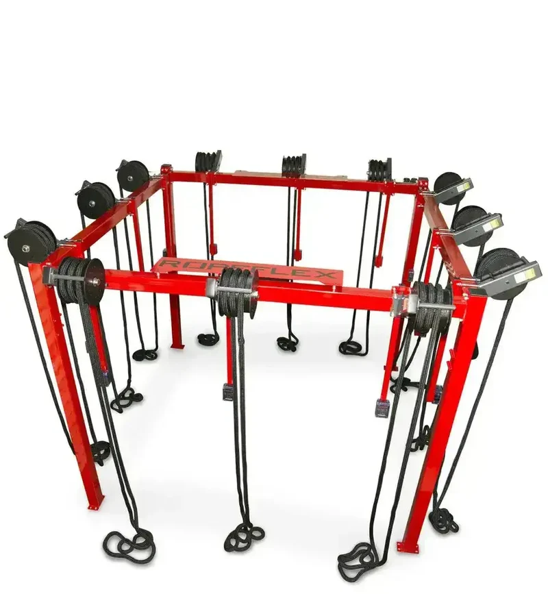 Ropeflex RX8100 Spartan Rig – Outdoor-Seilstation mit 8 bis 16 Endlosseil-Trainern, IP64
