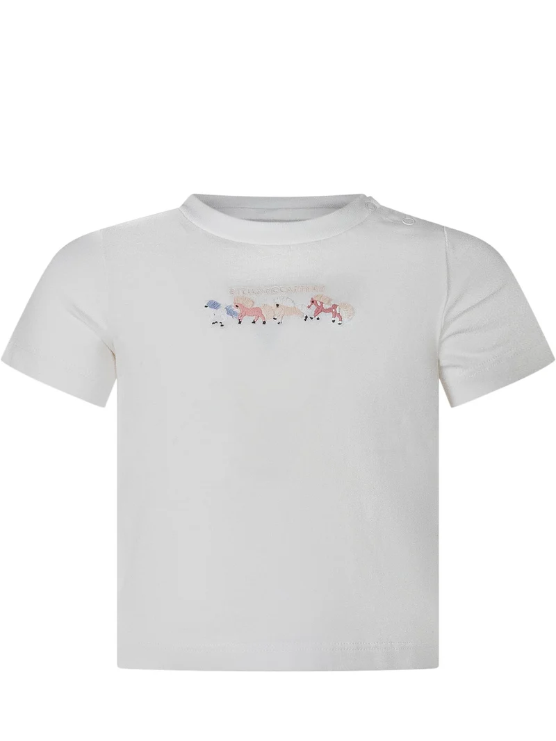 T-shirt con Ricamo Figurativo