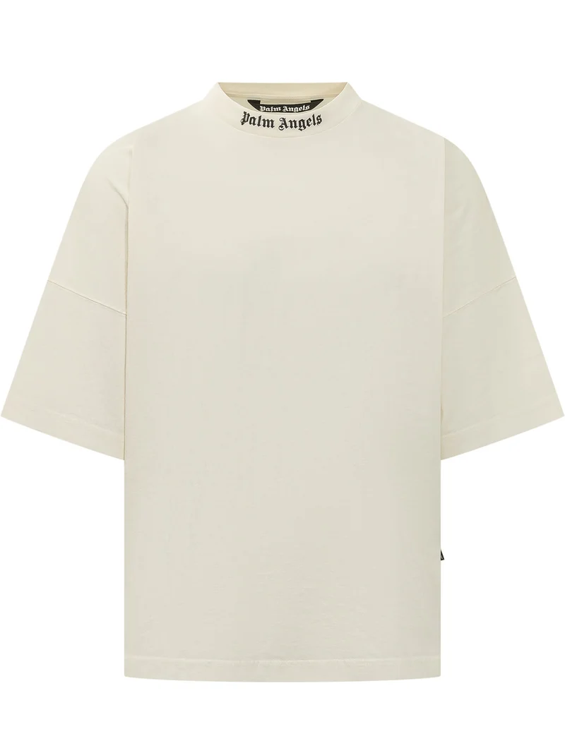 T-shirt Oversize con Logo sul Collo