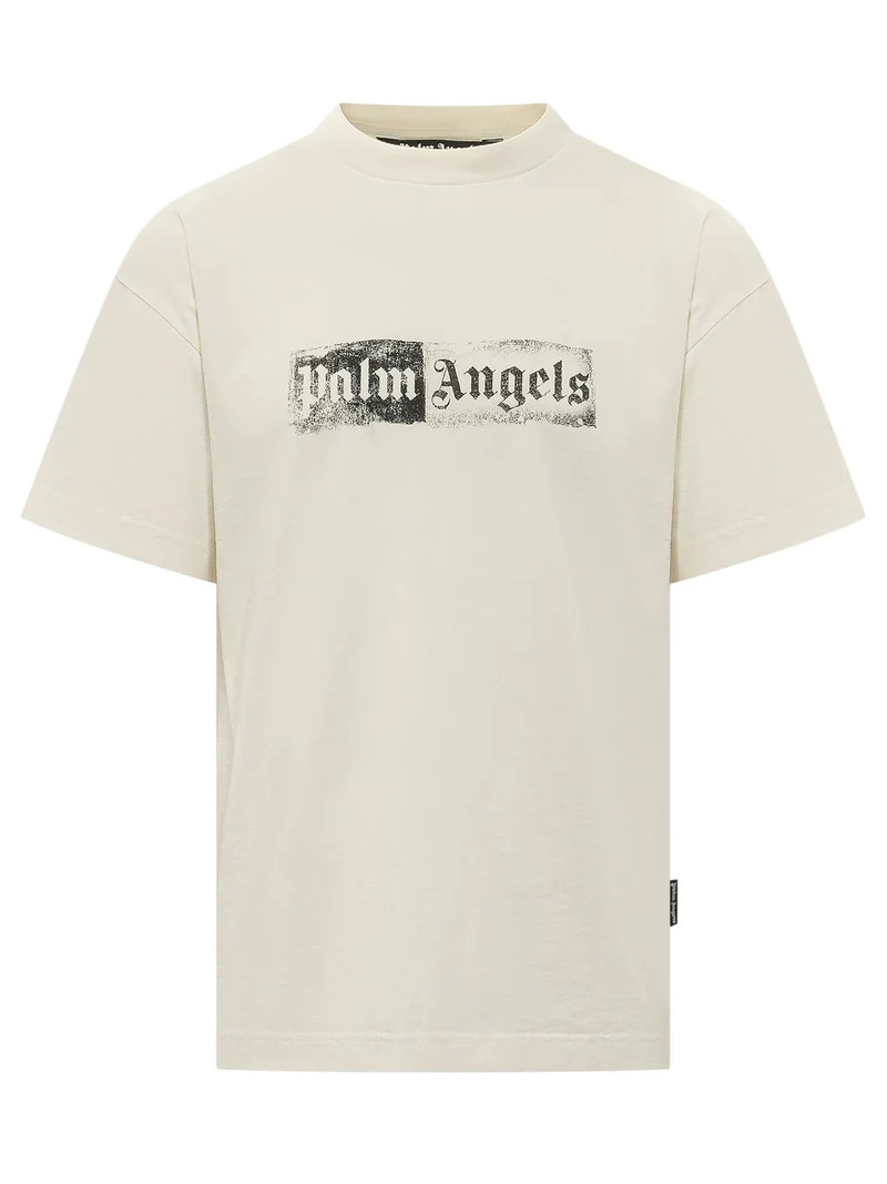 T-shirt con Stampa Logo Effetto Timbro