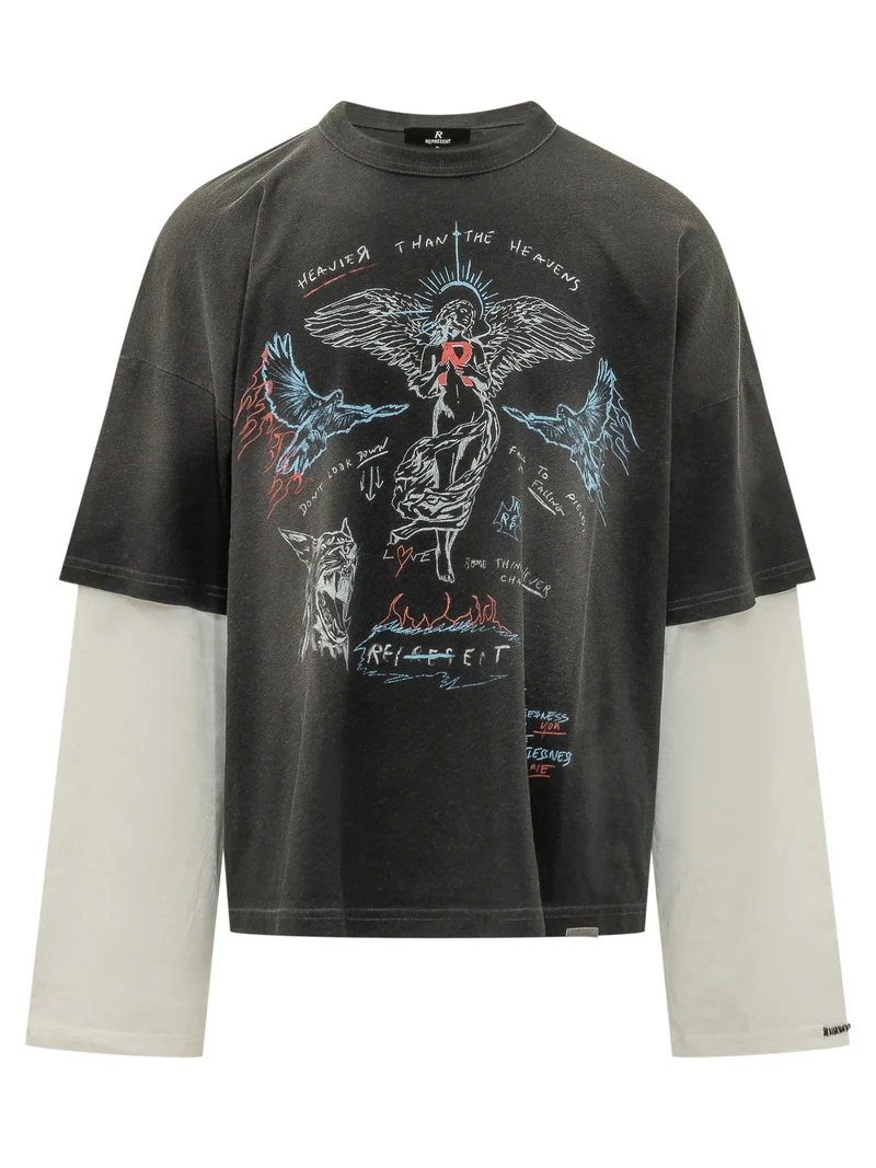 T-shirt Heavier Than con Stampa Grafica
