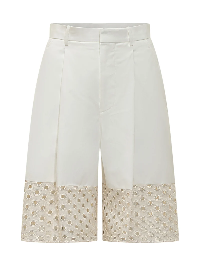 Bermuda Sartoriali con Inserto in Pizzo Sangallo