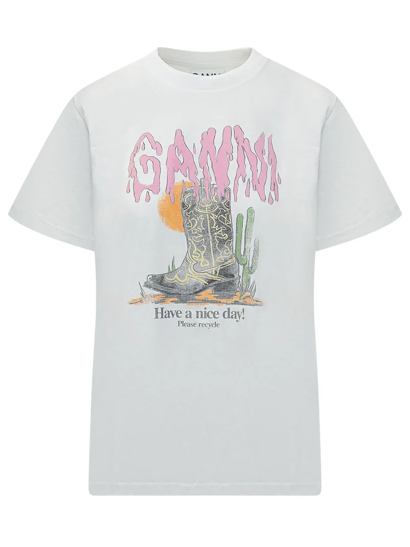 T-shirt in Jersey con Stampa Grafica Frontale