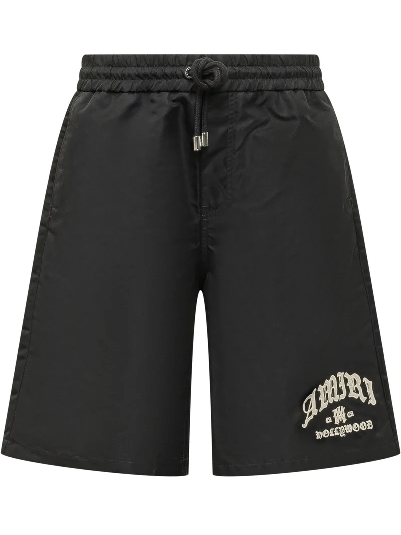 Shorts Amiri Hollywood con Coulisse e Ricamo Frontale