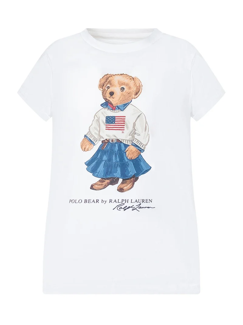 T-shirt in Cotone con Stampa Polo Bear