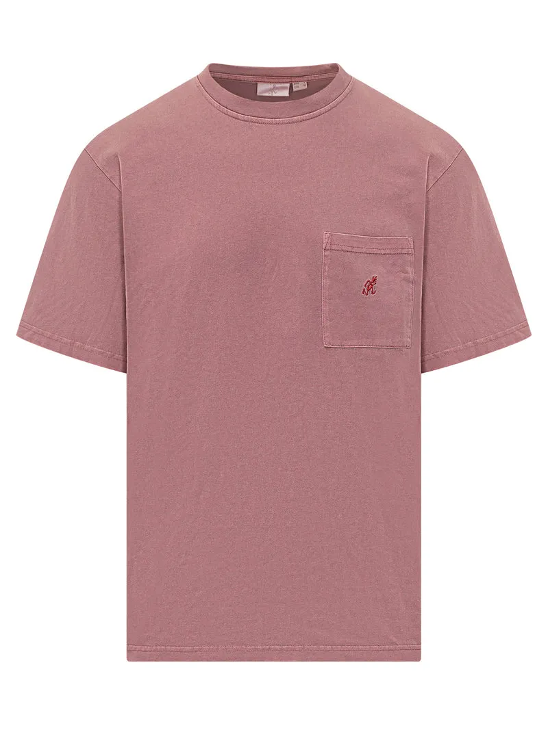 T-shirt Pigment con Tasca e Logo