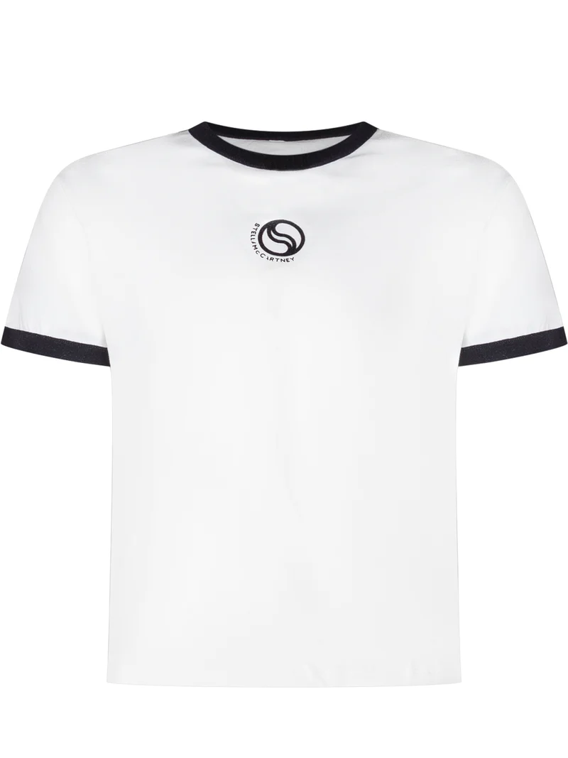 T-shirt con Profili a Contrasto e Logo Frontale