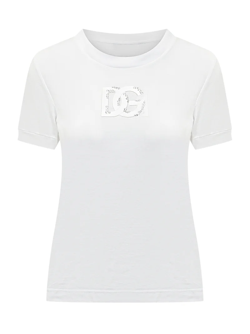 T-shirt Girocollo con Logo Dg